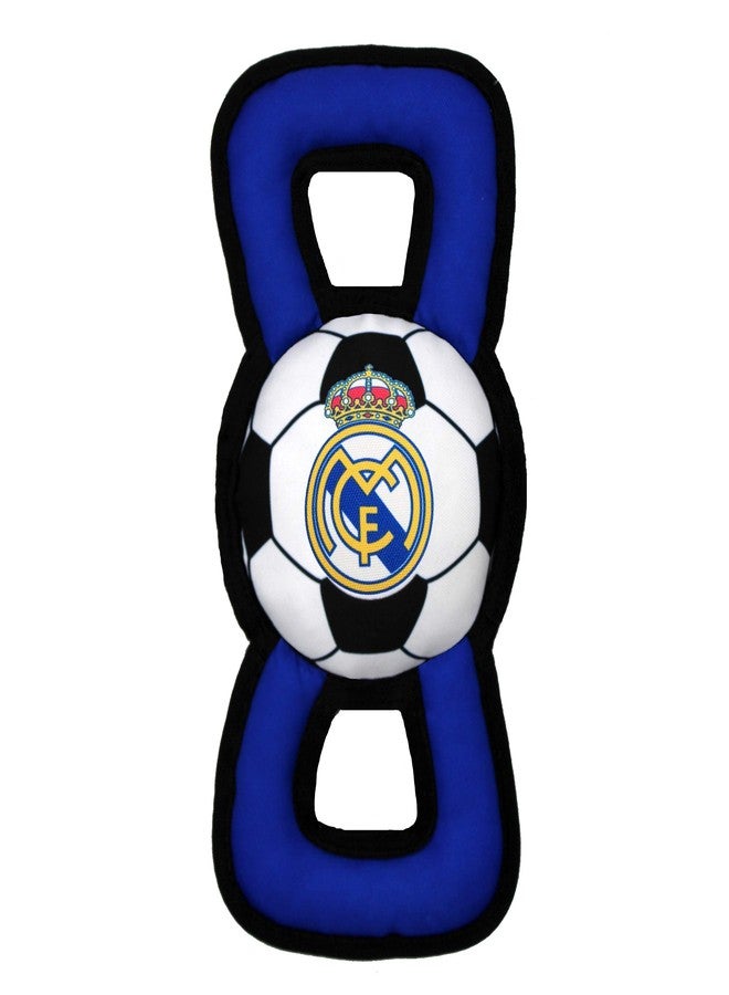 Pets First MLS Real Madrid DOG Field TUG TOY with SOCCER Football & built-in Squeaker, Tough DOG & CAT TOY in Team color - Image 1